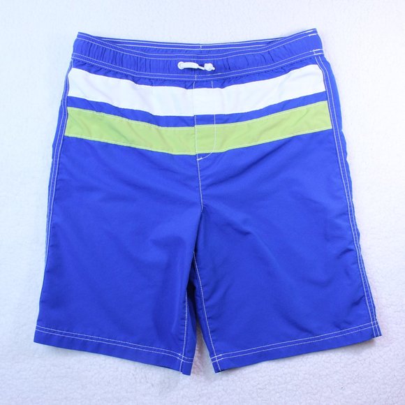 LANDS' END KID BOYS SWIMMING TRUNKS Size Large 14-16 Built-In Brief Board Shorts - Picture 1 of 5